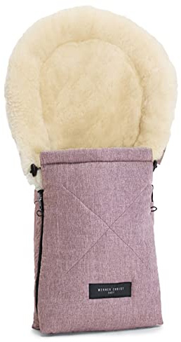 Chancelière OSLO en peau de mouton de WERNER CHRIST BABY– Chancelière d'hiver (78 cm x 33 cm) en fourrure médicale, pour coque bébé et poussette, en rouge, bleu, brun, noir, beige, gris