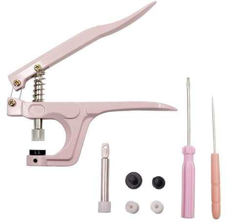 Pinze per Bottoni Automatici, Bottoni a Pressione Pinza, Snap Bottoni Pinze, Pinze Installazione per Bottoni Pinze per Bottoni T3 T5 T8 Abbigliamento Pulsante Pinze Strumento per Cucire (Rosa)