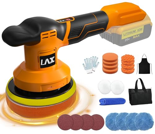 L1NXIXI Cordless 6 Inch Orbital Polisher for DeWalt 20V Battery, 3-Speed Car Buffer Polisher with 23pcs Accessories, for Car Detailing/Polishing/Waxing (Tools Only)