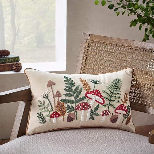 Catherine Lansfield Embroidery Woodland 30x50cm Cushion Natural