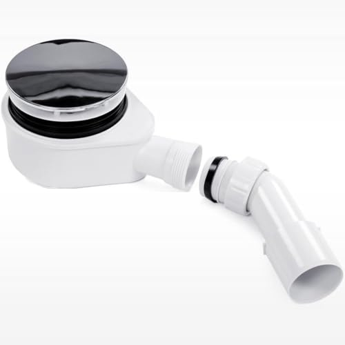Schläfer 4397006 | Sifone Piatto Doccia Piletta di Scarico per Piatto Doccia Sifonata Ispezionabile, per foro doccia diam 90 mm, Tappo Coperchio Cromato Tubo di scarico diam 40/50 mm