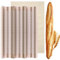 QIYILE Molde para baguette, bandeja para baguette, molde para 3 baguettes, de acero, molde para pan con lino de panadería, revestimiento antiadherente, bandeja para hornear pan, accesorios para