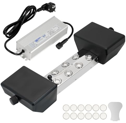 MUYIRTED Ultrasons Mist Maker Fogger 6.4L/H 8 Têtes Brumisateur, Humidificateur À Pulvérisation avec Alimentation 350w Et Bouée, Machine À Fumée pour Paysage D’Étang, Préservation des Légumes