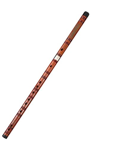 ZAMASS Bambusflöte Professionelle Querflöte Weißes Kupfer Einzelstecker Zwei Abschnitte Abnehmbare Bitter-Bambusflöte(Black,E Key)