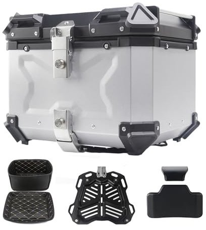 XBDLYQBD Bauletto Per Moto In Alluminio 28L 36L 45L 55L 65L 80L 100L Bauletto Posteriore Impermeabile Con Serratura Di Sicurezza