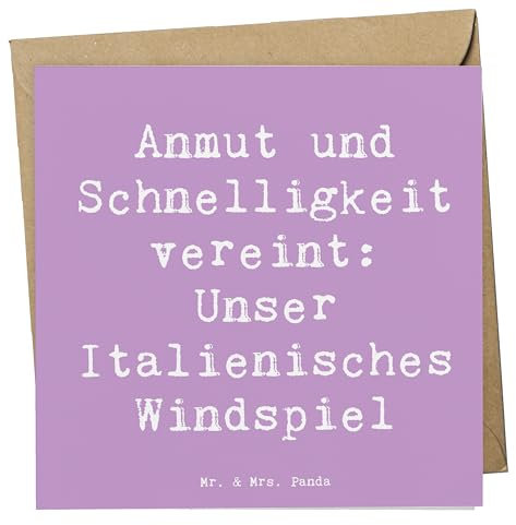 Mr. & Mrs. Panda Einladungskarte Spruch Italienisches Windspiel - Geschenk, liebevolle Hunde, Schnelligkeit, Glückwunschkarte, Anmut, Hunderassen Pflege, Rasse, faszinierende Welt, doppelkarte, Hund