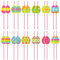 24 Pcs Easter Decorations Straws, Easter Eggs Bunny Bisposable Paper Straws for Easter Present Party Family Reunion Decor Supplies