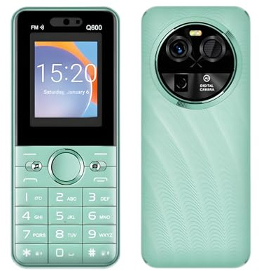 Téléphone Portable Senior Débloqué avec Grosses Touches, GSM Double SIM Telephone Portable Senior Basique pour Personnes Agées avec Batterie 1800mAh, Recharge Micro B, Son Puissant, Torche (Green)