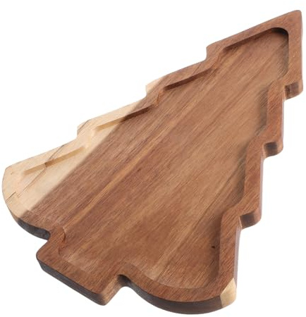 Toyvian Plateau de Service Bois Sapin de Noël Décoratif Plateau Apéritif Arbre Festif Facile à Nettoyer pour Fêtes de Noël