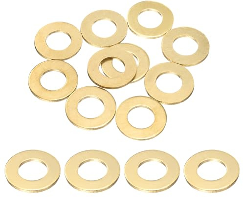 QUARKZMAN 10 Stück M14 Messing Unterlegscheiben 28mm Innendurchmesser x 14mm Außendurchmesser x 2mm Stärke Metall Dichtungsscheiben Metrische Dichtringe Für Schrauben Muttern