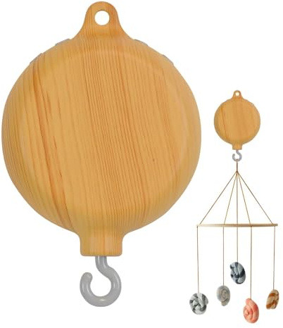 Boîte à musique mobile pour chambre d'enfant – Spinner pour berceau de 14 cm, boîtier de style bois, système audio rotatif avec 35 pistes | Accessoire réconfortant pour bébé pour la chambre et les voy