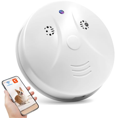 ZGSZ Cámara Oculta WiFi 5G, Cámara Espía en Detector de Humo, Mini Cámara Espía Oculta WiFi HD 1080P con Visión Nocturna y Detección de Movimiento, Grabación en Bucle