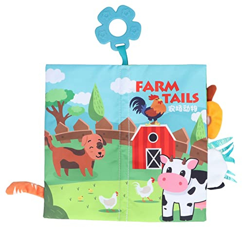 Acouto Libro di Stoffa per Bambini Animale del Fumetto Migliora le capacità Cognitive Colori Vivaci Materiale in Fibra di Poliestere Libro di Stoffa per Neonati Auto Materiale per Culla in