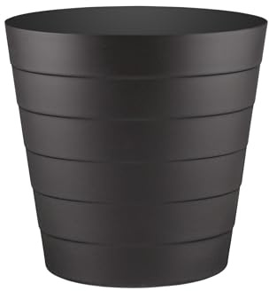 Zuvo Plastic Paper Bin 8L - Shatter-Proof Waste Basket for Office Desk & Bedroom Bin - Ideal Paper Bin with Wave Design - Black