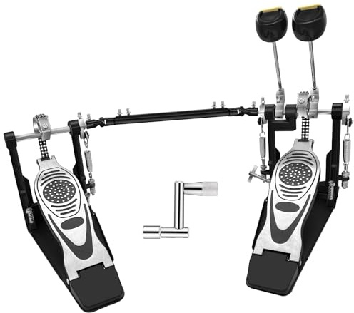 Double Bass Drum Pedal Kick Drum Pedal Double Chain Drive Adjustable Beater Head Pedals Drum Step On Hammer,Foot Percussion Hardware,Bass Pedal For Drum Set Bass Pedal Drum Accessories
