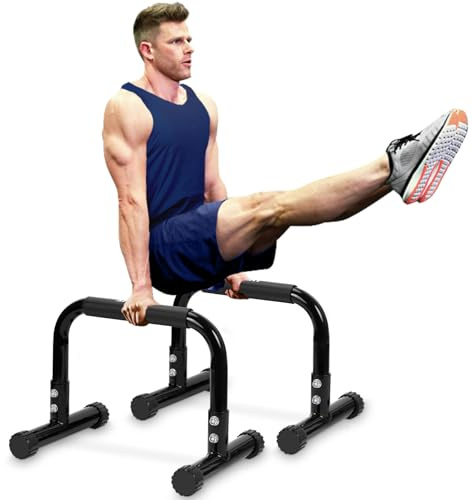 TABEKE Barre de pompes, barres parallettes antidérapantes de 30,5 cm de haut et barres de dips avec poignées en mousse, équipement de gymnastique robuste sans oscillation pour repose-main, L-Sit,