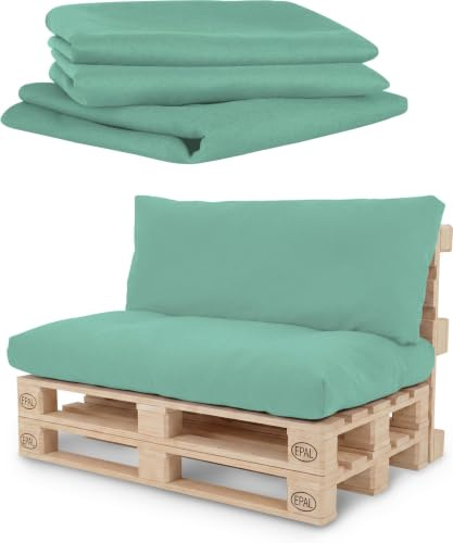 normani Bezüge für Palettenkissen - für 2-teilige und 3-teilige Palettenpolster - wasserabweisendes oder wasserdichtes Material verfügbar Wasserdicht Minze 2-Teilig 80 cm × 120 cm + 42 cm × 60 cm