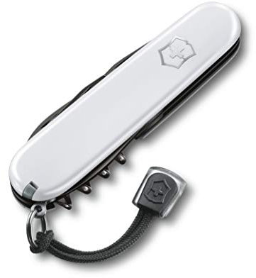 Victorinox Spartan PS - Coltello tascabile con 13 funzioni, lama grande, apriscatole, cavatappi e cordoncino, colore: Bianco