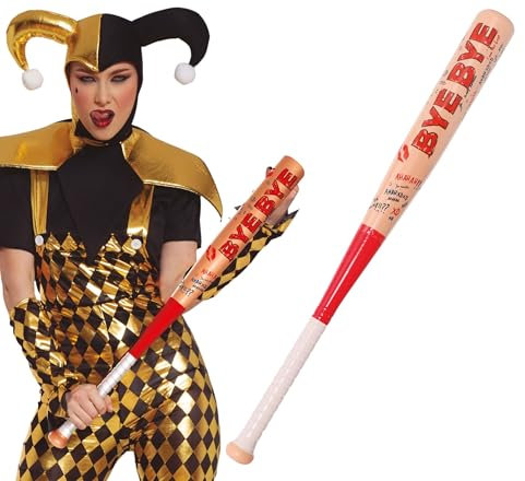 FIESTAS GUIRCA | Bate de Beisbol de Juguete (73 cm) - Accesorio de Disfraz para Halloween y Fiestas Temáticas - Ideal para Deportes y Celebraciones - Arma Blanca de Mentira - Marrón y Rojo
