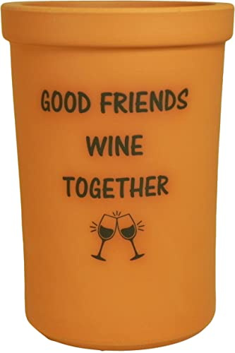 Terracotta winecooler, Made in England, Good Friends Wine Together by Henry Watson.