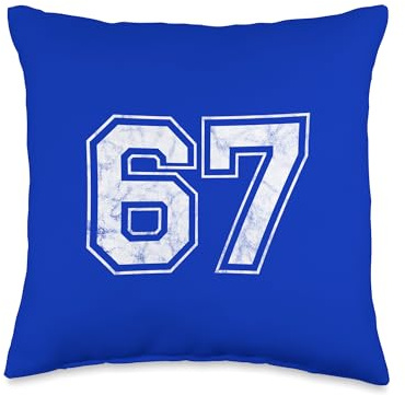 Number 67 on the back Throw Pillow