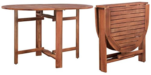 Chusui Klappbarer Gartentisch, Bartisch, Balkontisch, Balkonmöbel Kleiner Balkon, Balkon Tisch, Beistelltisch, 120 x 70 x 74 cm Akazienholz Massiv