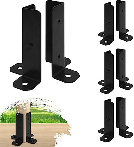 Cskunxia 8 staffe di base regolabili per pali da 1,5 x 1,5, 2 x 2, 2 x 4, 4 x 4, 4 x 4, staffe di base di ancoraggio per recinzioni in legno regolabili per pergolato per ringhiera