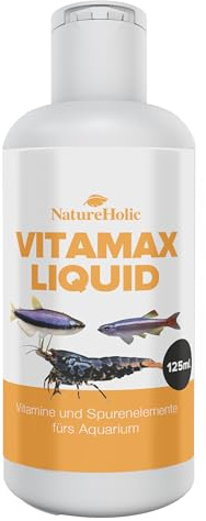 NatureHolic VitaMax Liquid – Vitaminkur für Aquarienfische | Mit Vitaminen & Spurenelementen für mehr Vitalität, Widerstandskraft & Farbpracht | 125 ml