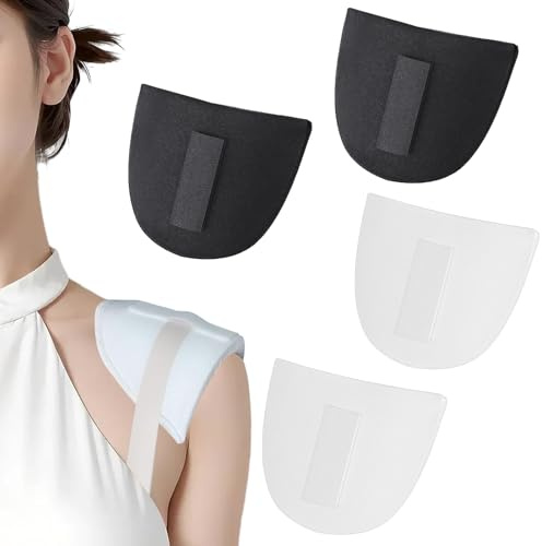 VIDSTW 4 Pezzi Spugna Spalline Imbottite, Spalline per Vestiti Autoadesiva, Spalline per Spalline Rimovibile, per Blazer, Giacche Cappotti Felpe Abiti Abiti da Sera (Nero, Bianco)