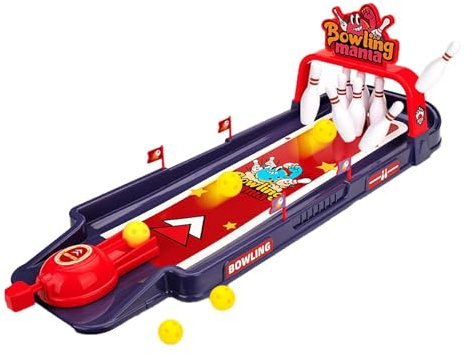 Jvjggag Jeux de Table pour, Jeu de Bowling Portable, Jouets de Bureau, Ensemble de Bowling pour, Jeu Amusant et engageant, Petit Jeu de Bowling en ABS, 21,26 x 7,08 x 7,48 Pouces, idéal pour l
