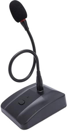 Mikrofon för PC, Svanhalsmikrofon, Podiummikrofon, XLR Skrivbordsmikrofon, Kondensatormikrofon med Bas för Talföreläsningsvideokonferens