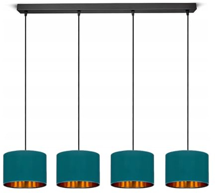 FKL DESIGN Home Deco Deckenlampe Pendellampe Hängelampe Wandlampe Tischlampe Leuchte Pendelleuchte Kugel Schwarz Grün Weiß Lampe aus Serie N230 verschiedene Varianten (H4) (Türkis)