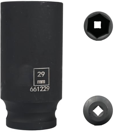 Flewdart långt uttag 29 mm 1/2 tum 6 sidor, lång slaguttag box 1/2 29 mm, 78 mm lång, krom-molybden stål CR-MO (29 mm)