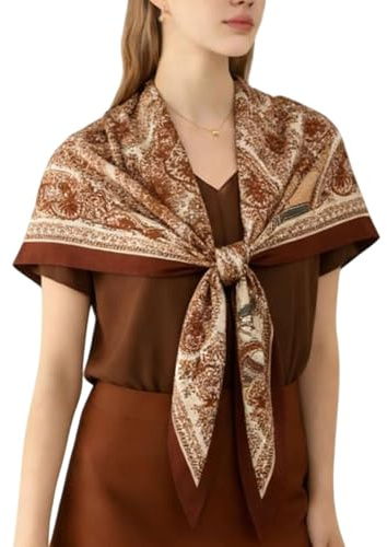 GKJU Paisley Triangle Scarf for Women Head Hair Neck Bag Purse Scarves Fashion Lady Soft Travel Sun Protection Shawls (xb002-1)