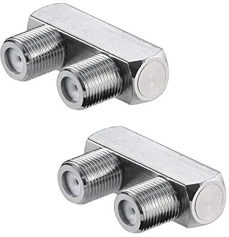 2X SAT F-Verbinder, U-Form, F-Buchse > F-Buchse, Adapter für Koaxialkabel Satellitenkabel in z.B. Unterputzdosen, 2 Stück