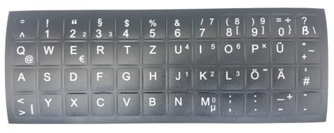 T-ProTek DEUTSCHE Tastaturaufkleber - schwarz MATT 48 Tasten 1,4 cm x 1,4 cm Selbstkleben kompatibel für MSI Laptop Notebook