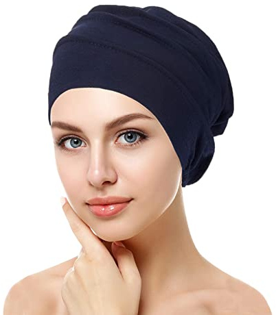 VUCDXOP Elegante Cotton cap Donna, Chemioterapia Cappello da Donna Pieghe Turbante Bandana di Chemio Dormire Berretto Beanie