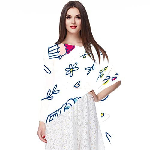 Foulard en mousseline de soie légère et douce pour toutes les saisons - Cuillère à crème glacée, multicolore