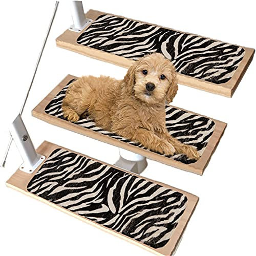 Selbstklebende Treppenmatten 70 x 22 cm/27,5x 8,6 groß, schwarz-weißer Leopardenteppich für Treppen, Küche, Badezimmer, rutschfeste Treppenstufen, Teppich für Kinder, Älteste un