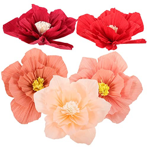Operitacx 5stücke Papierblumen Anhänger Künstliche Blütenköpfe Diy Dekoration Für Partys Hochzeiten Und Geburtstage Leichtes Design Leuchtende Farben Einfach Aufzuhängen