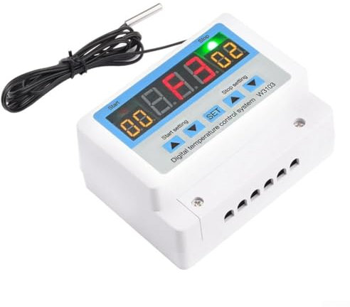 Zeroupshop Digitales Thermostat, DC 12/DC 24V/AC 220V 300W/600W/5000W Temperaturregler, 30A Temperaturschalter Hochleistungsgerät (DC 12V 300W)