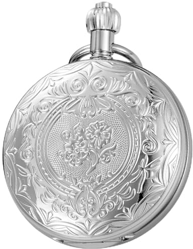 Tiong, orologio da tasca vintage meccanico, con movimento tourbillon unico, fase lunare, numeri romani, scala doppia, modello Hunter, con scatola regalo, Retrò