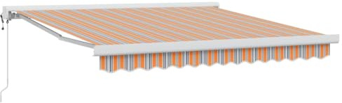 vidaXL Toldo Multicolor 300 x 250 x 165 cm Poliéster y Aluminio, Jardín y terraza, tecnología telescópica Moderna para toldos, Sombra retráctil y soluciones Flexibles