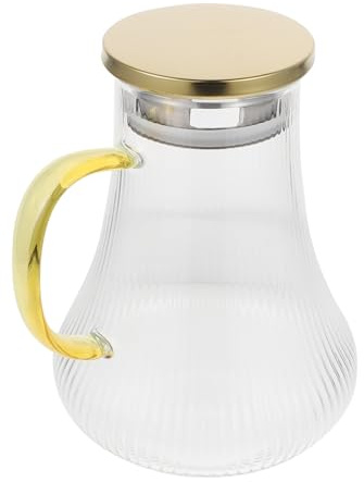 TOBBOMEY Contenitore per Acqua in Vetro Spesso Ampia Capacità e Resistenza Termica per Succhi di Frutta Tè Freddo e Bevande Design Decorativo per Cucina