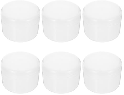 Zerodeko 6 Barattoli per Crema da Viaggio 200g Contenitori Ricaricabili in PP Trasparente con Coperchio Barattoli Vuoti per Cosmetici Portatili e Leggeri per Conservazione Crema e Uso