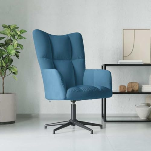 Frdhee Sillón de relax para salón, sillón de relax azul terciopelo, sillón de televisión para salón y dormitorio