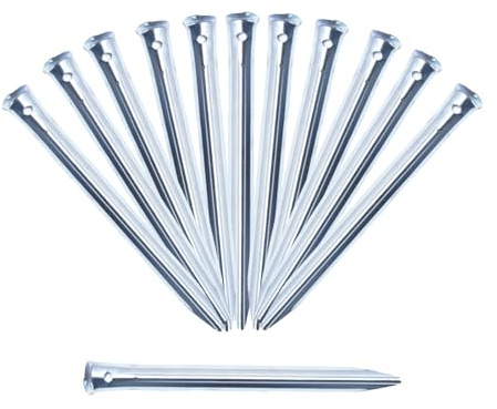 12 piquetas para tienda de campaña, piquetas de 30 cm, estacas estables, anclajes de suelo, estacas de metal para tienda de campaña a prueba de tormentas, suelo con ojal, piquetas de arena, accesorios