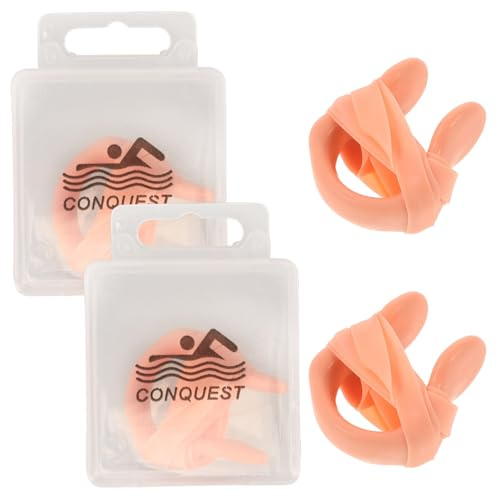 DIYEAH 4 Pezzi Clip Nasali per Nuotare in Silicone con Cinturino Elastico, Morsetti Nasali Antiallagamento per Adulti, Accessori Attrezzatura da Nuoto per Protezione Naso in Piscina