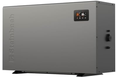 Steinbach Pompa di Calore Silent 5 – 049311Z – Inverter Pool Pompa di Calore Fino a 25.000 l – Potenza di Riscaldamento 5 kW – Funzione di Riscaldamento e Raffreddamento – Display Touch – con