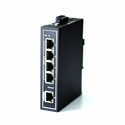 WIWAV WDH-5ET-DC 10/100Mbps Nicht verwaltete 5-Port-Industrial-Ethernet-Switches mit DIN-Schiene/Wandhalterung (Liste der UL, lüfterlos, -30°C ~ 75°C)